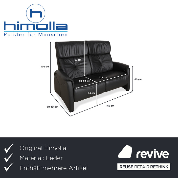 Himolla 4978 Leder Garnitur Dreisitzer & Zweisitzer Anthrazit Dunkelgrau manuelle Funktion Sofa Couch