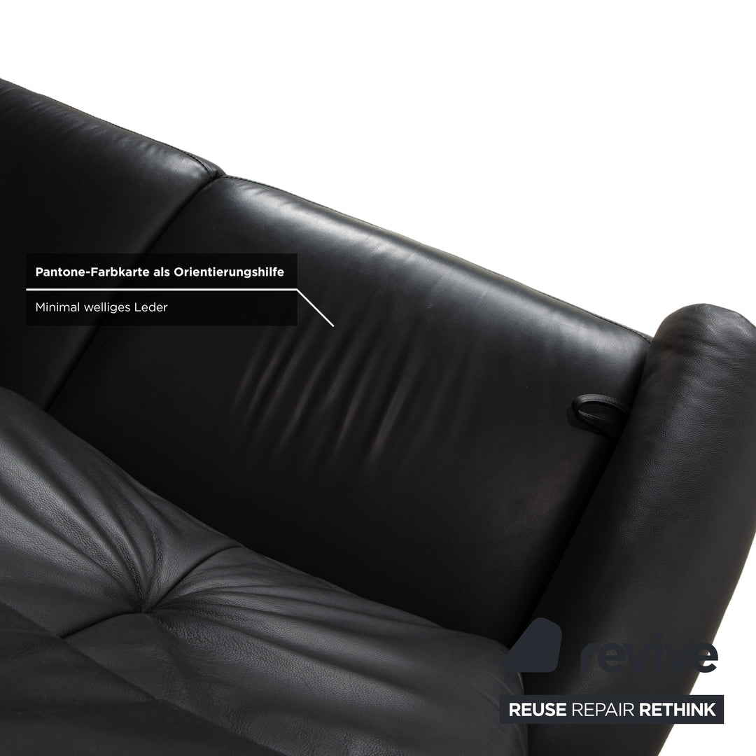 Himolla 4978 Leder Garnitur Dreisitzer & Zweisitzer Anthrazit Dunkelgrau manuelle Funktion Sofa Couch