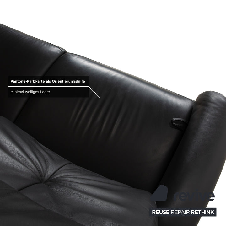 Himolla 4978 Leder Garnitur Dreisitzer & Zweisitzer Anthrazit Dunkelgrau manuelle Funktion Sofa Couch