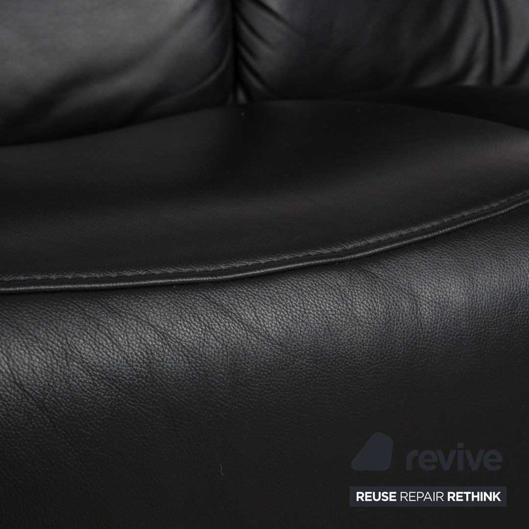 Himolla 4978 Leather Suite Three-Seater &amp; Two-Seater Anthracite Dark Grey Manual Function Sofa Couch