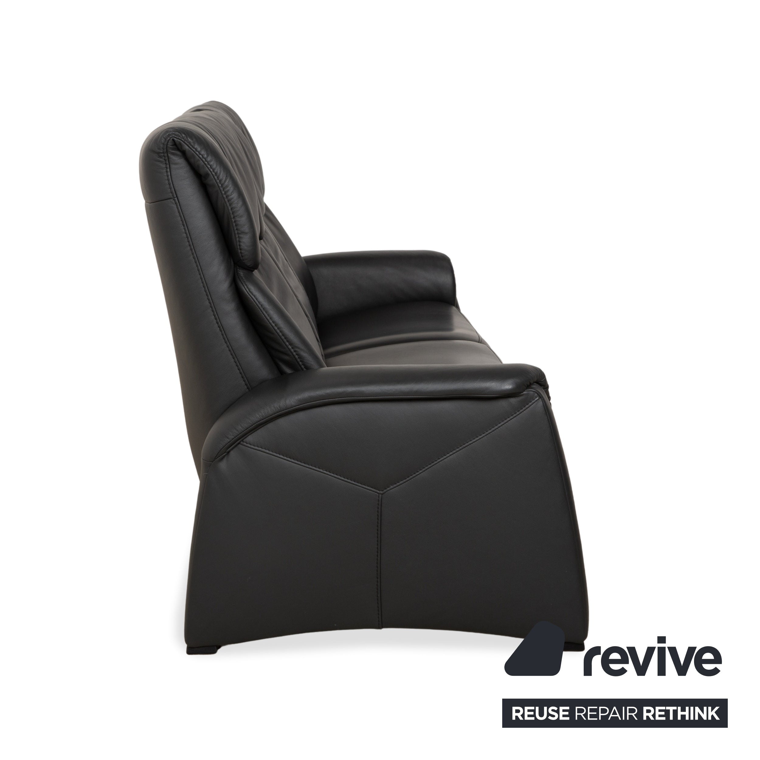 Himolla 4978 Leder Garnitur Dreisitzer & Zweisitzer Anthrazit Dunkelgrau manuelle Funktion Sofa Couch