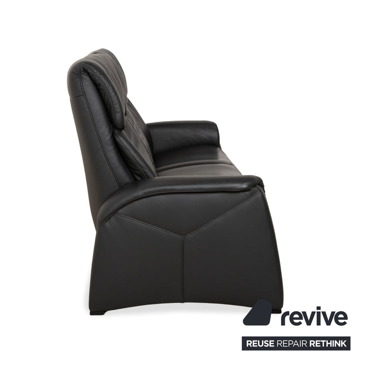 Himolla 4978 Leder Garnitur Dreisitzer & Zweisitzer Anthrazit Dunkelgrau manuelle Funktion Sofa Couch
