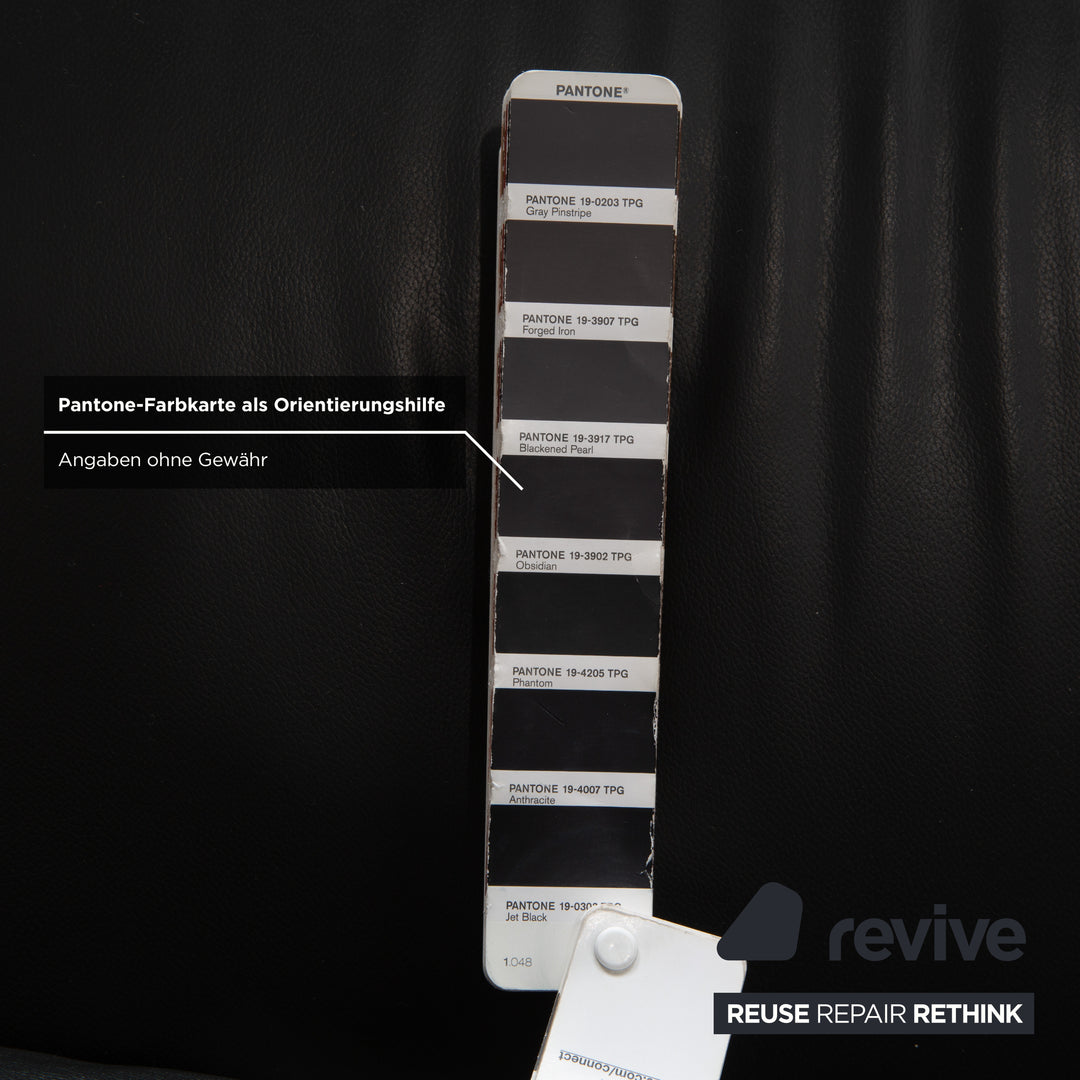 Himolla 4978 Leder Garnitur Dreisitzer & Zweisitzer Anthrazit Dunkelgrau manuelle Funktion Sofa Couch