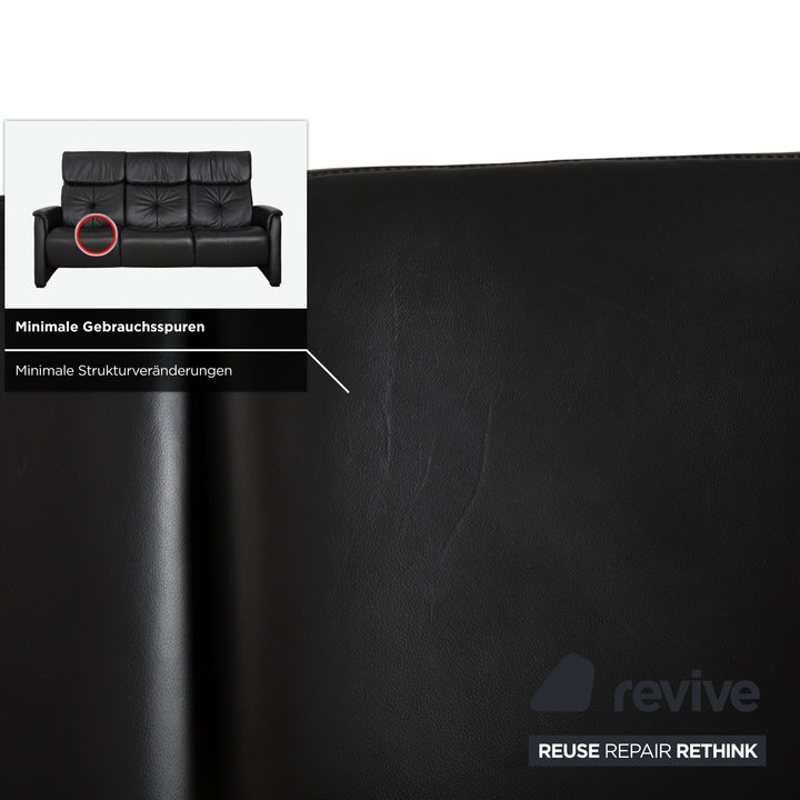 Himolla 4978 Leder Garnitur Dreisitzer & Zweisitzer Anthrazit Dunkelgrau manuelle Funktion Sofa Couch