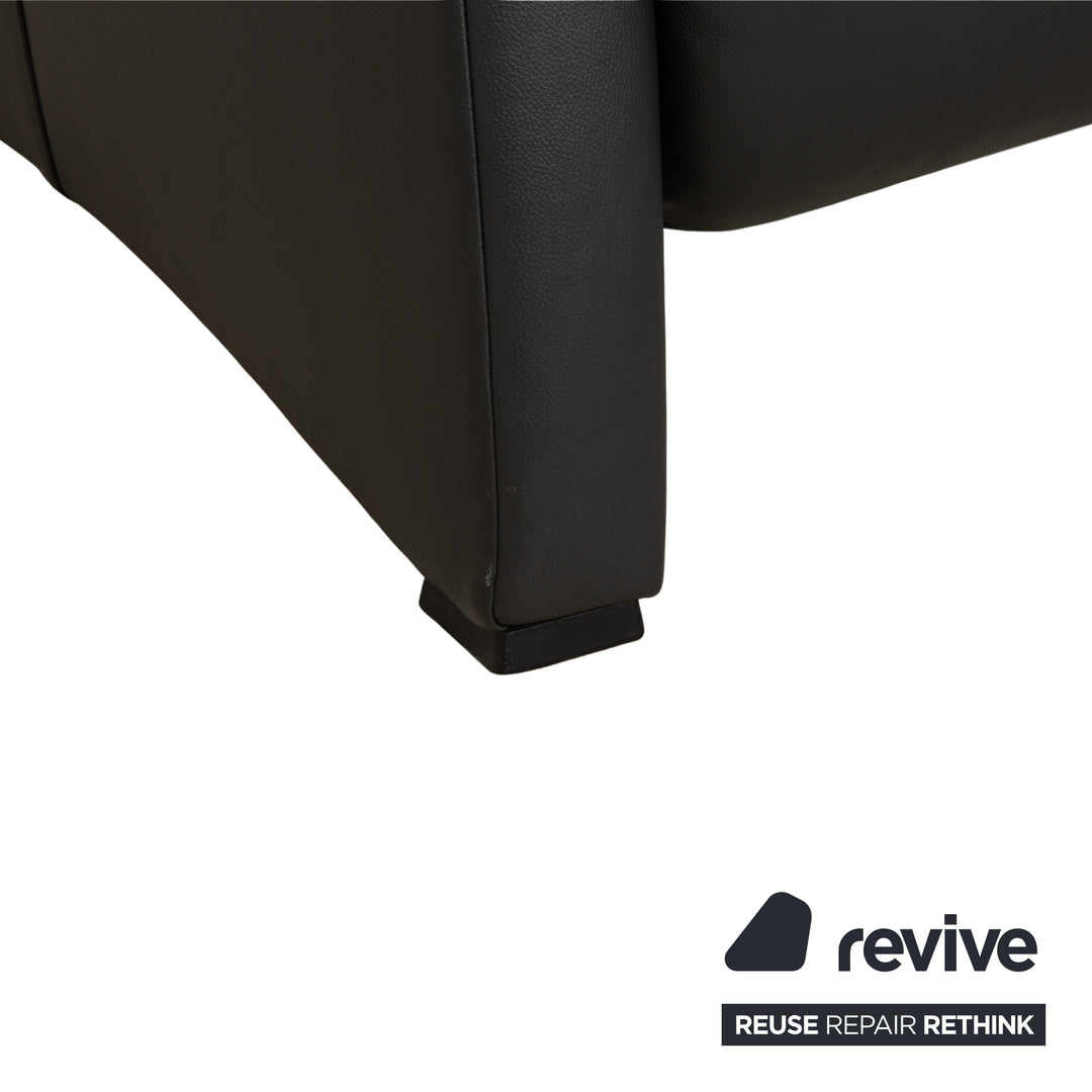 Himolla 4978 Leder Garnitur Dreisitzer & Zweisitzer Anthrazit Dunkelgrau manuelle Funktion Sofa Couch