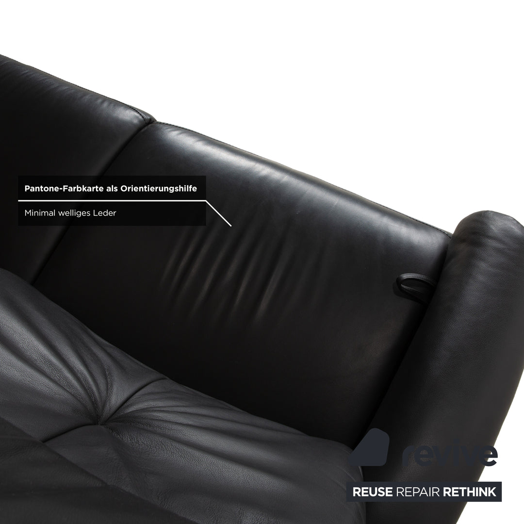 Himolla 4978 Leather Suite Three-Seater &amp; Two-Seater &amp; Armchair Anthracite Dark Grey Manual Function Sofa Couch