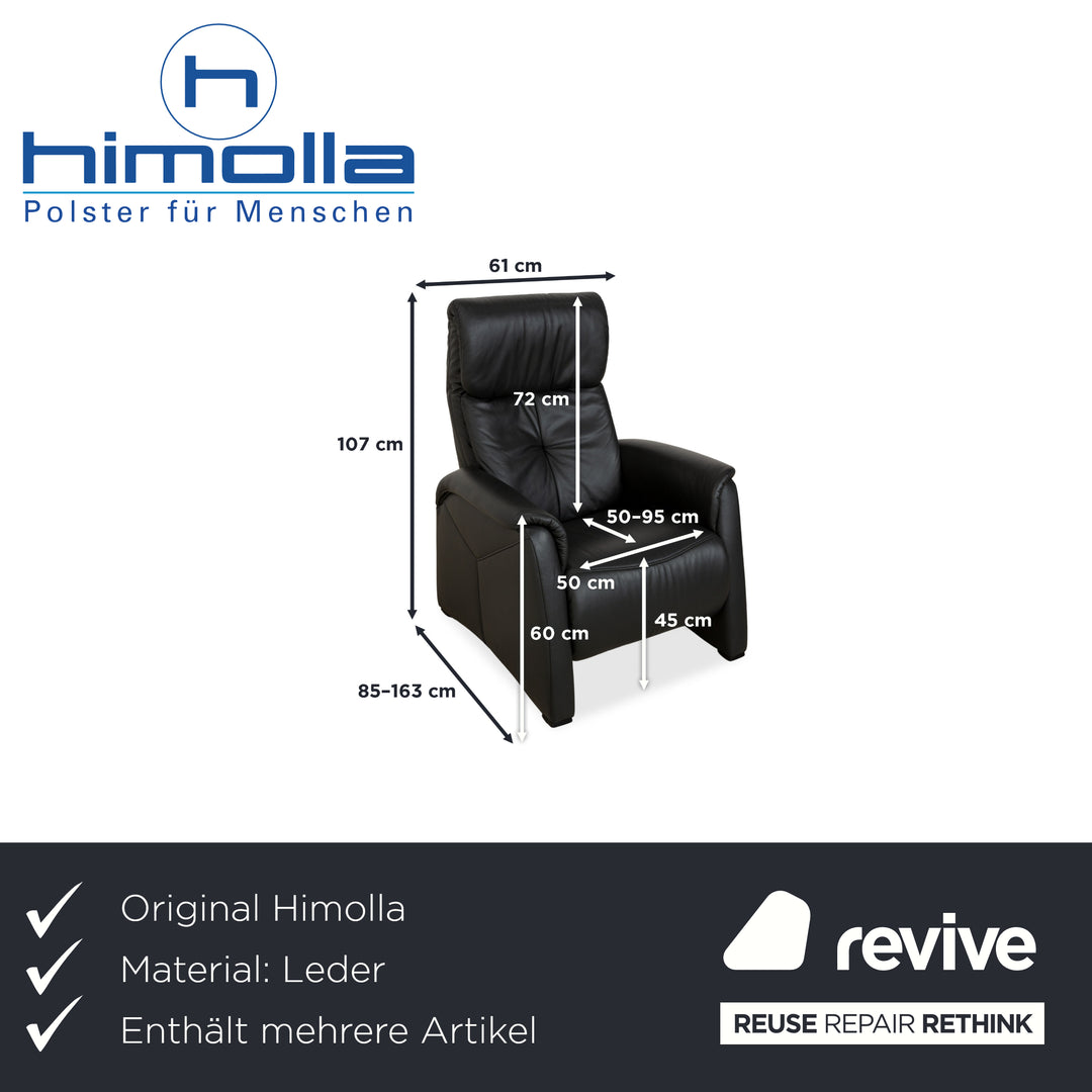 Himolla 4978 Leather Suite Three-Seater &amp; Two-Seater &amp; Armchair Anthracite Dark Grey Manual Function Sofa Couch