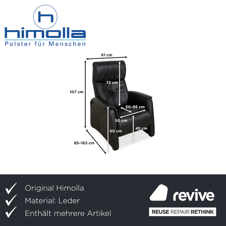 Himolla 4978 Leather Suite Three-Seater &amp; Two-Seater &amp; Armchair Anthracite Dark Grey Manual Function Sofa Couch