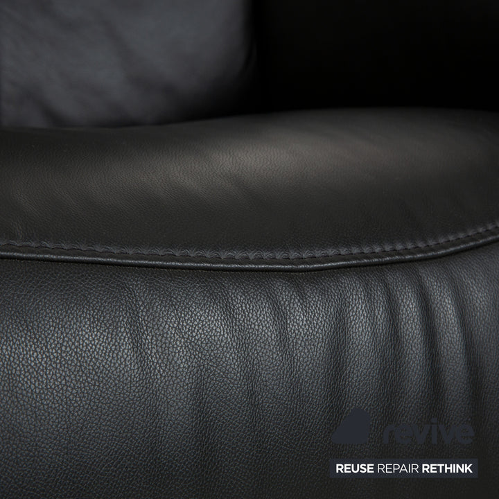 Himolla 4978 Leather Armchair Anthracite Dark Grey Manual Function