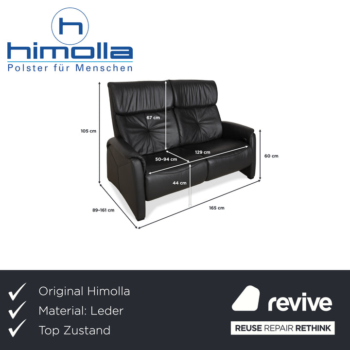 Himolla 4978 Leder Zweisitzer Anthrazit Dunkelgrau manuelle Funktion Sofa Couch