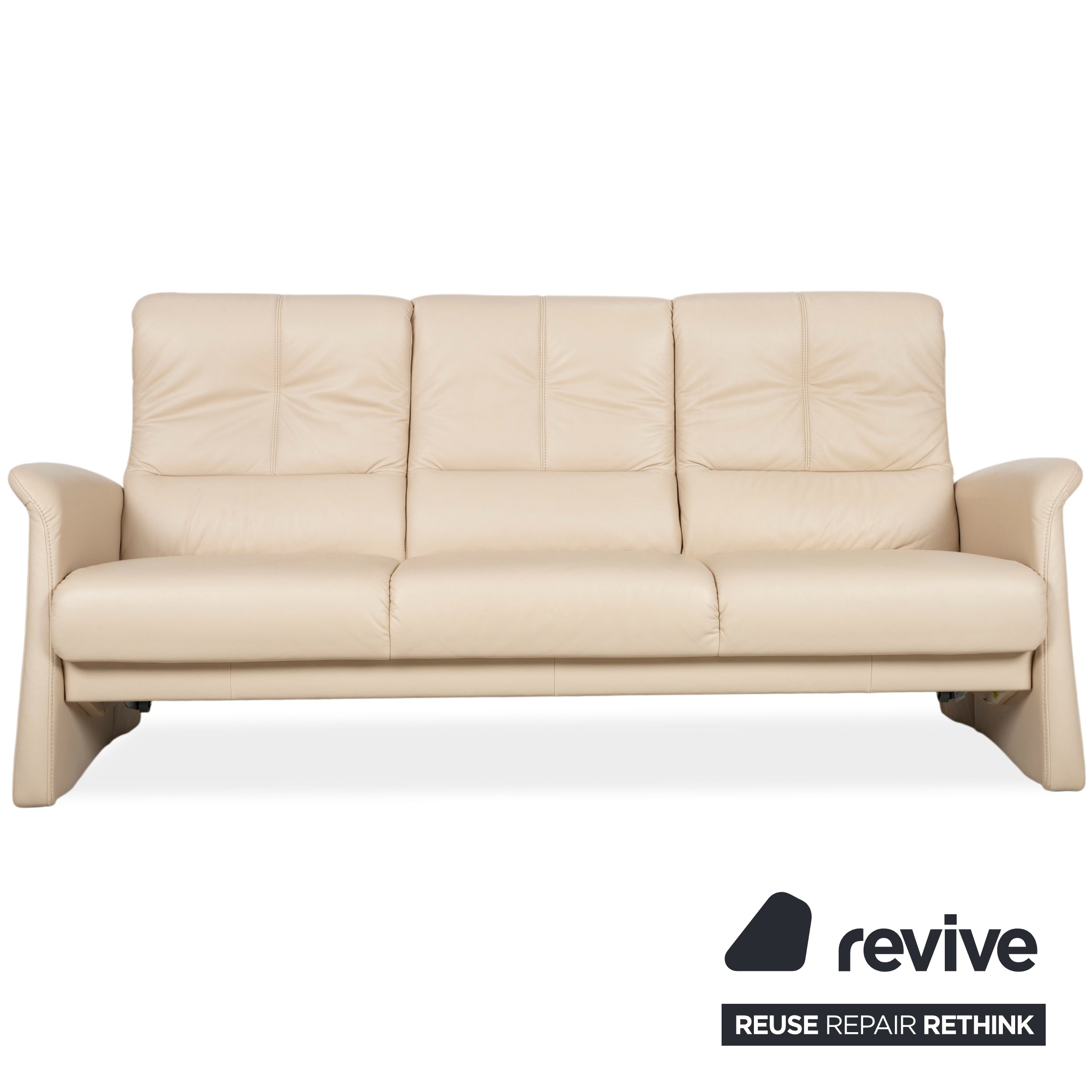 Himolla 6001 Suite Leather Three-seater Armchair Beige Cream Sofa Couch Manual Function
