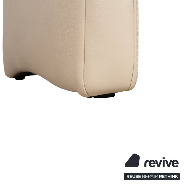 Himolla 6001 Garnitur Leder Dreisitzer Sessel Beige Creme Sofa Couch manuelle Funktion