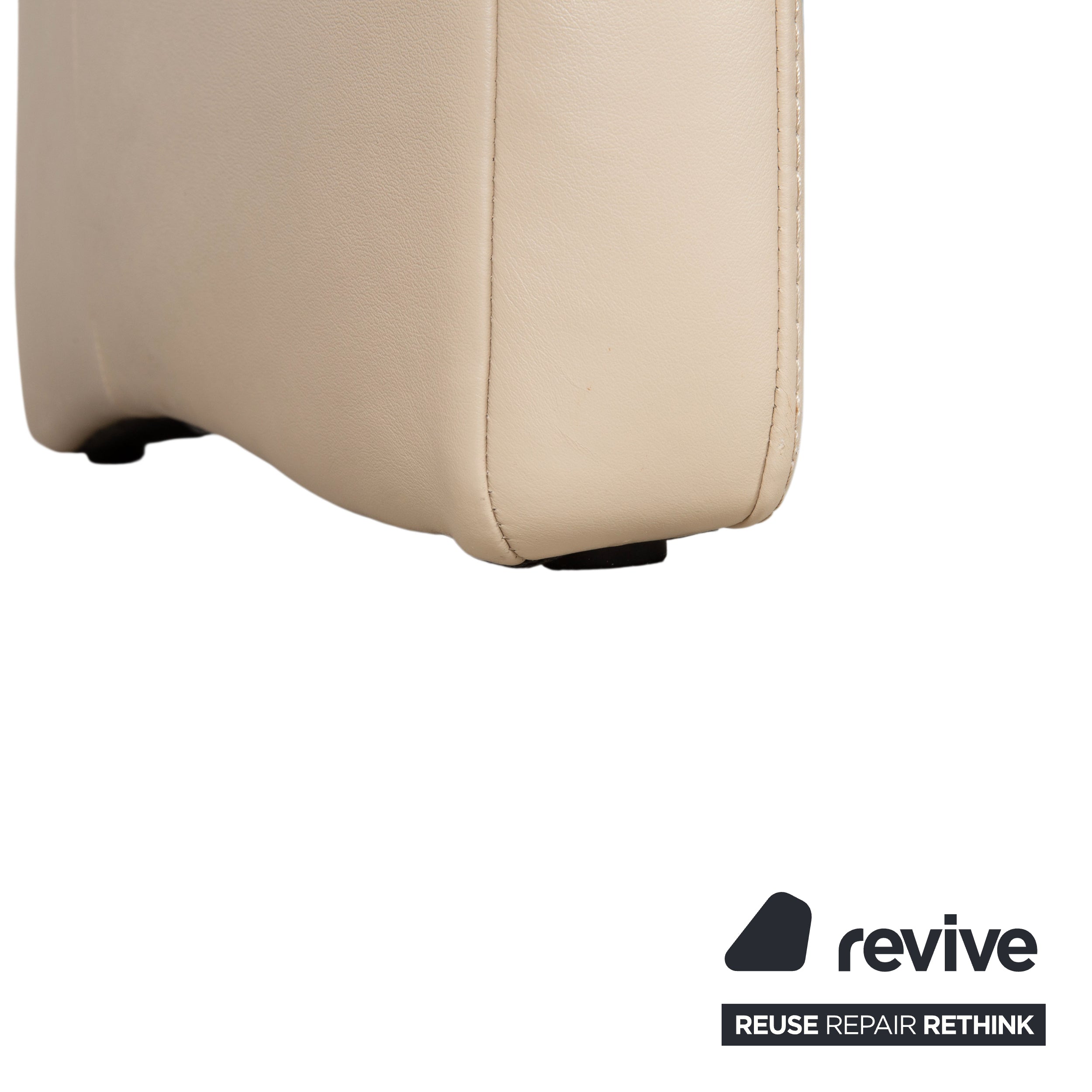 Himolla 6001 Leather Three-seater Beige Cream Sofa Couch Manual Function