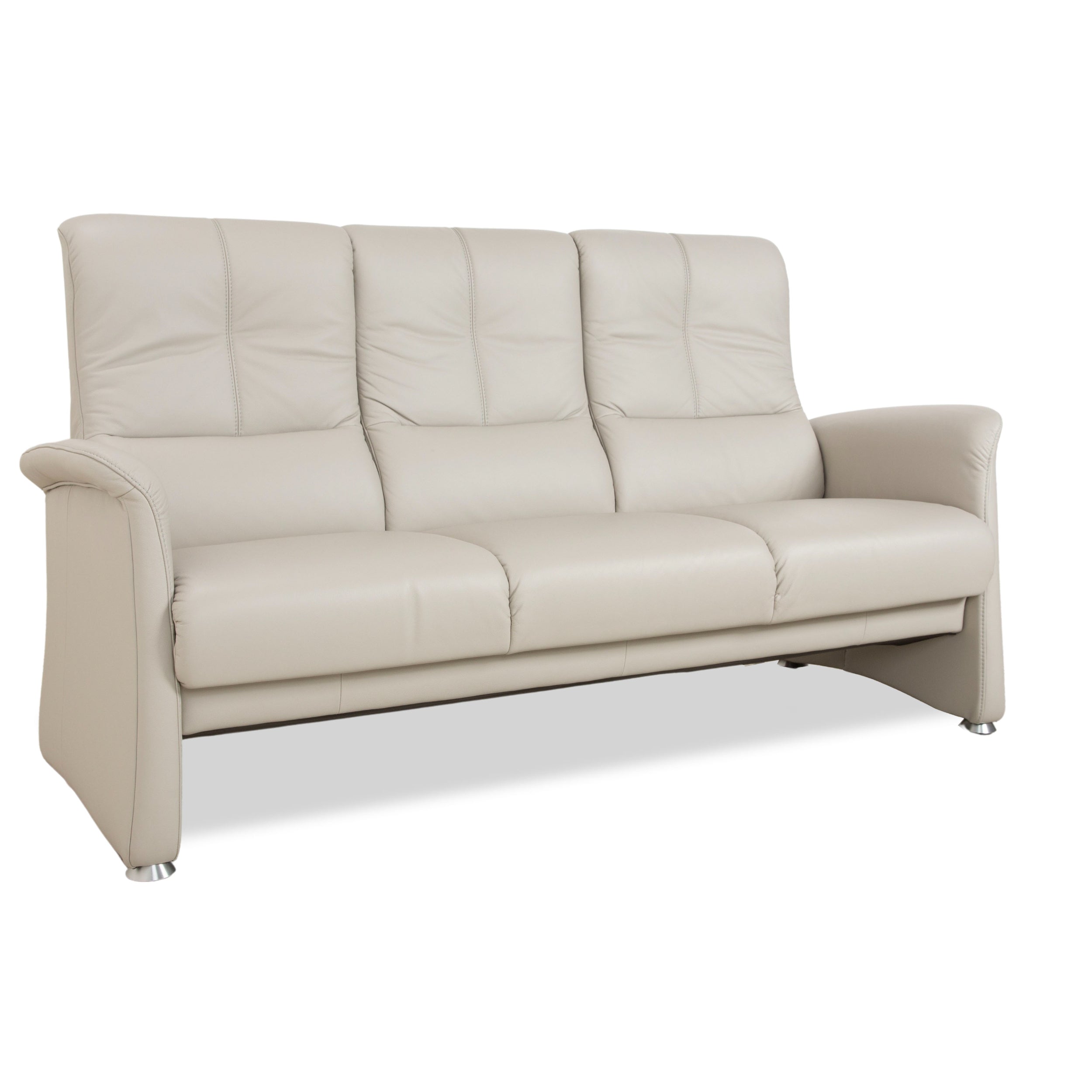 Himolla 6001 Leder Dreisitzer Grau manuelle Funktion Sofa Couch