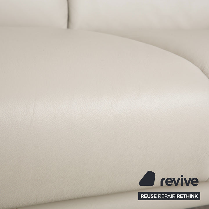 Himolla 6001 Leder Dreisitzer Grau manuelle Funktion Sofa Couch