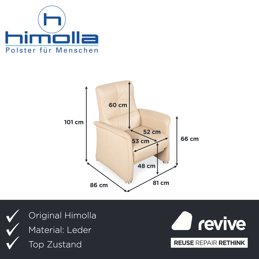 Himolla 6001 Leder Sessel Creme Beige Sand manuelle Funktion