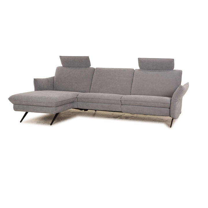 Himolla 6902 Stoff Ecksofa Blau Grau elektrische Funktion Recamiere Links Sofa Couch