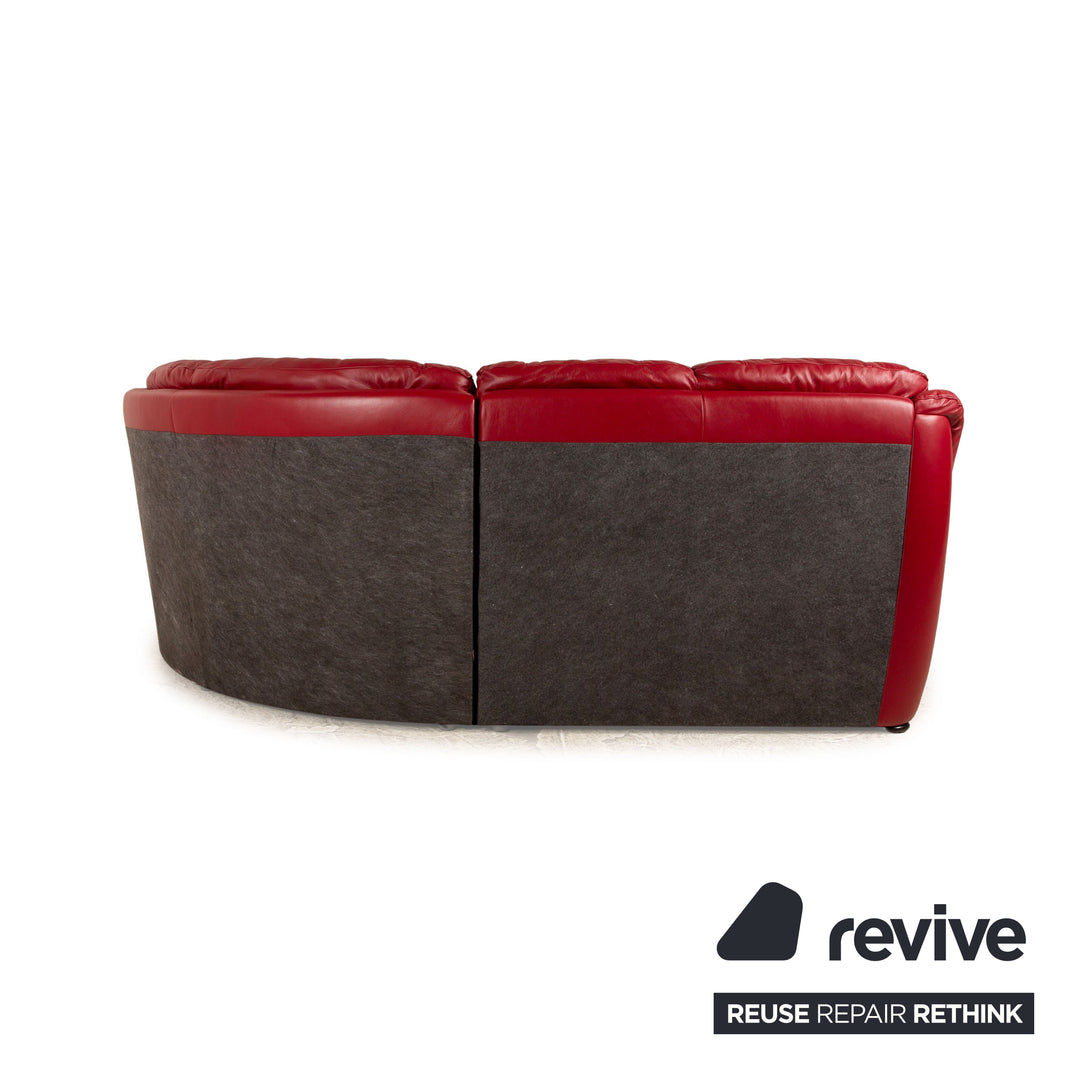 Himolla 8343 Leather Corner Sofa Red Sofa Couch