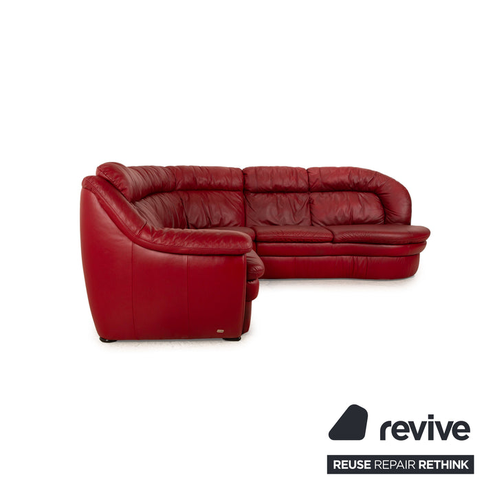 Himolla 8343 Leather Corner Sofa Red Sofa Couch