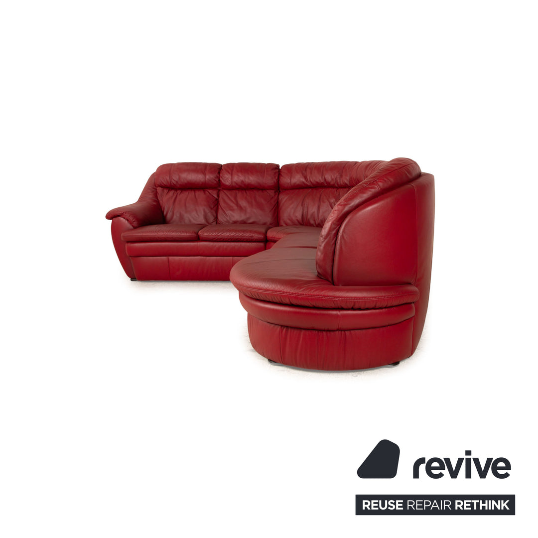 Himolla 8343 Leather Corner Sofa Red Sofa Couch