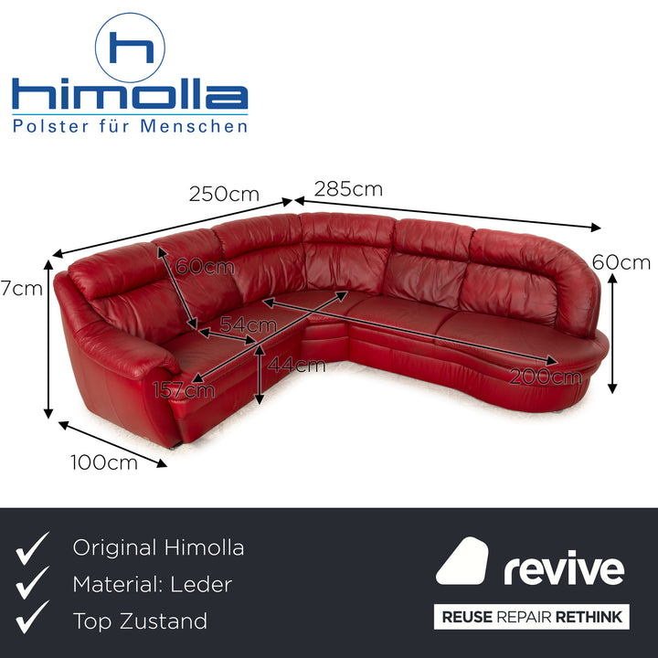 Himolla 8343 Leder Ecksofa Rot Sofa Couch
