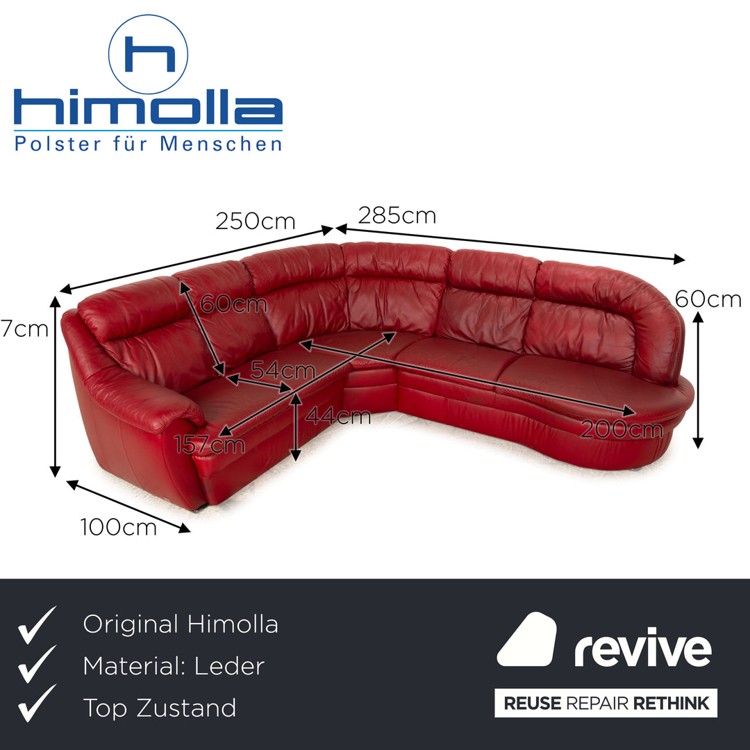 Himolla 8343 Leather Corner Sofa Red Sofa Couch