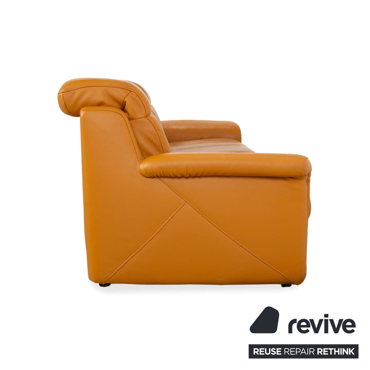 Himolla 9703 Leder Viersitzer Braun Orange Cognac Sofa Couch elektrische Funktion
