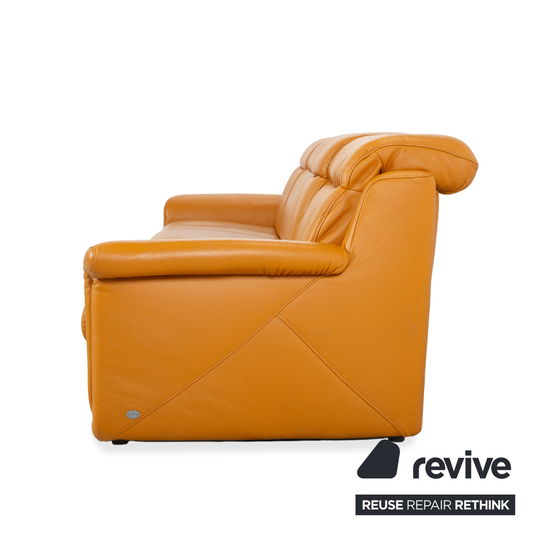 Himolla 9703 Leder Viersitzer Braun Orange Cognac Sofa Couch elektrische Funktion