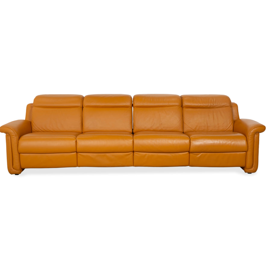 Himolla 9703 Leder Viersitzer Braun Orange Cognac Sofa Couch elektrische Funktion
