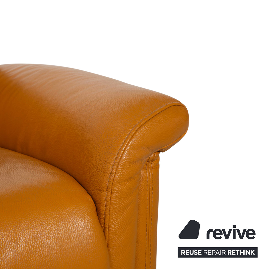 Himolla 9703 Leder Viersitzer Braun Orange Cognac Sofa Couch elektrische Funktion