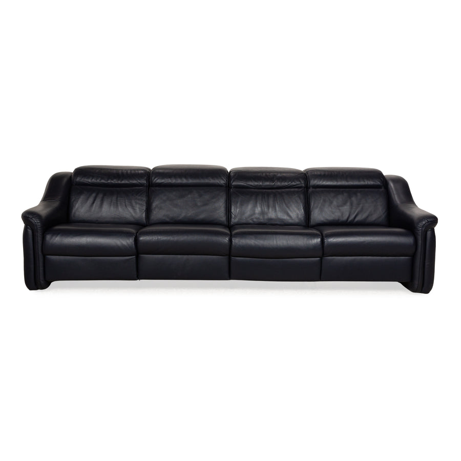 Himolla 9705 Leather Four Seater Blue Electric Relaxation Sofa