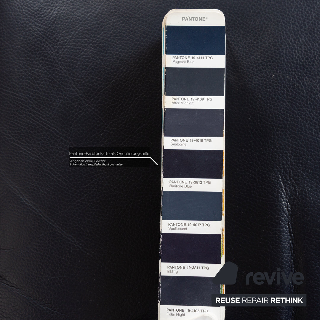 Canapé fonction relax électrique quatre places en cuir Himolla 9705 bleu