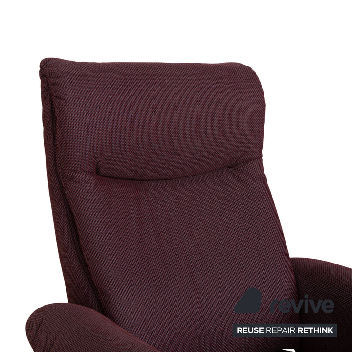 Himolla Alan fauteuil tissu Palerme Aubergine Rouge fonction relaxation manuelle