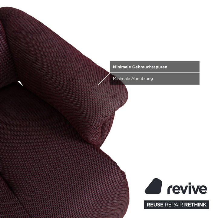 Himolla Alan fauteuil tissu Palerme Aubergine Rouge fonction relaxation manuelle
