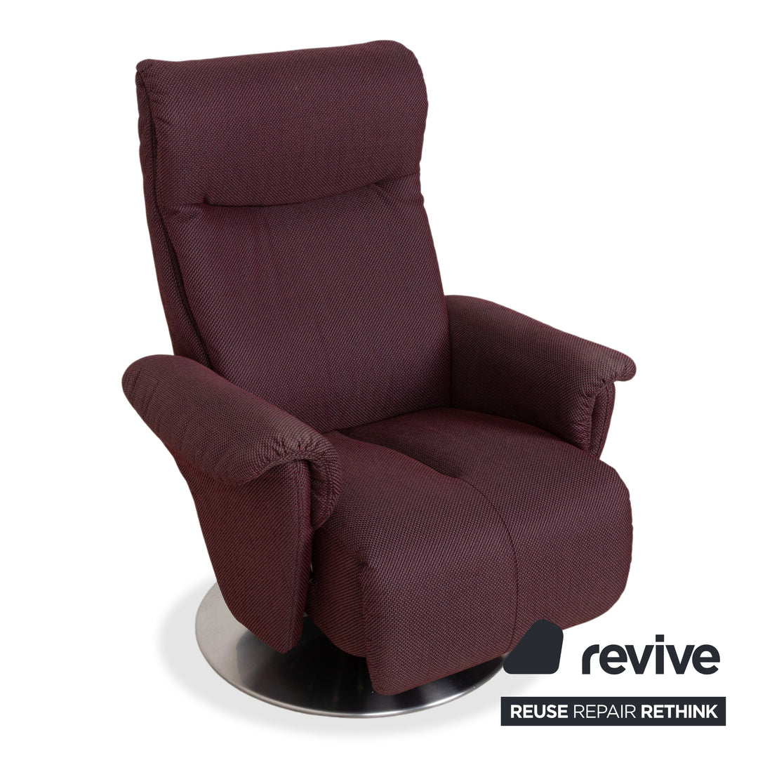 Himolla Alan fauteuil tissu Palerme Aubergine Rouge fonction relaxation manuelle