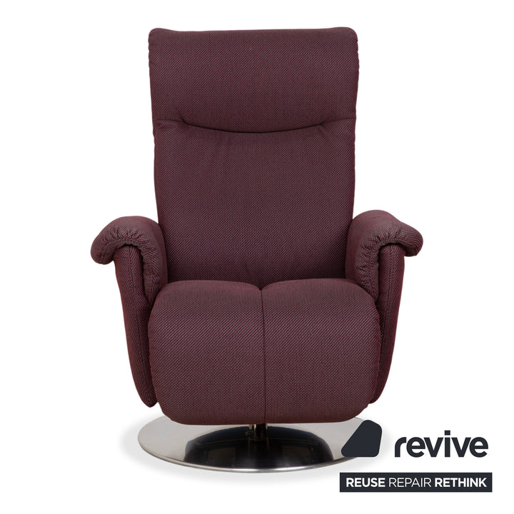 Himolla Alan fauteuil tissu Palerme Aubergine Rouge fonction relaxation manuelle