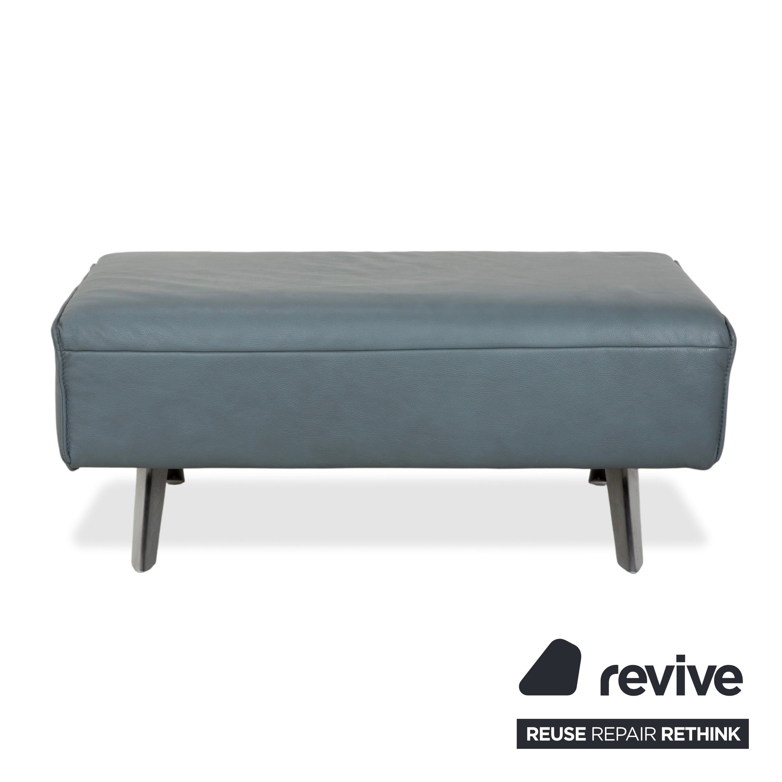 Himolla Biella Leather Stool Blue Grey Petrol