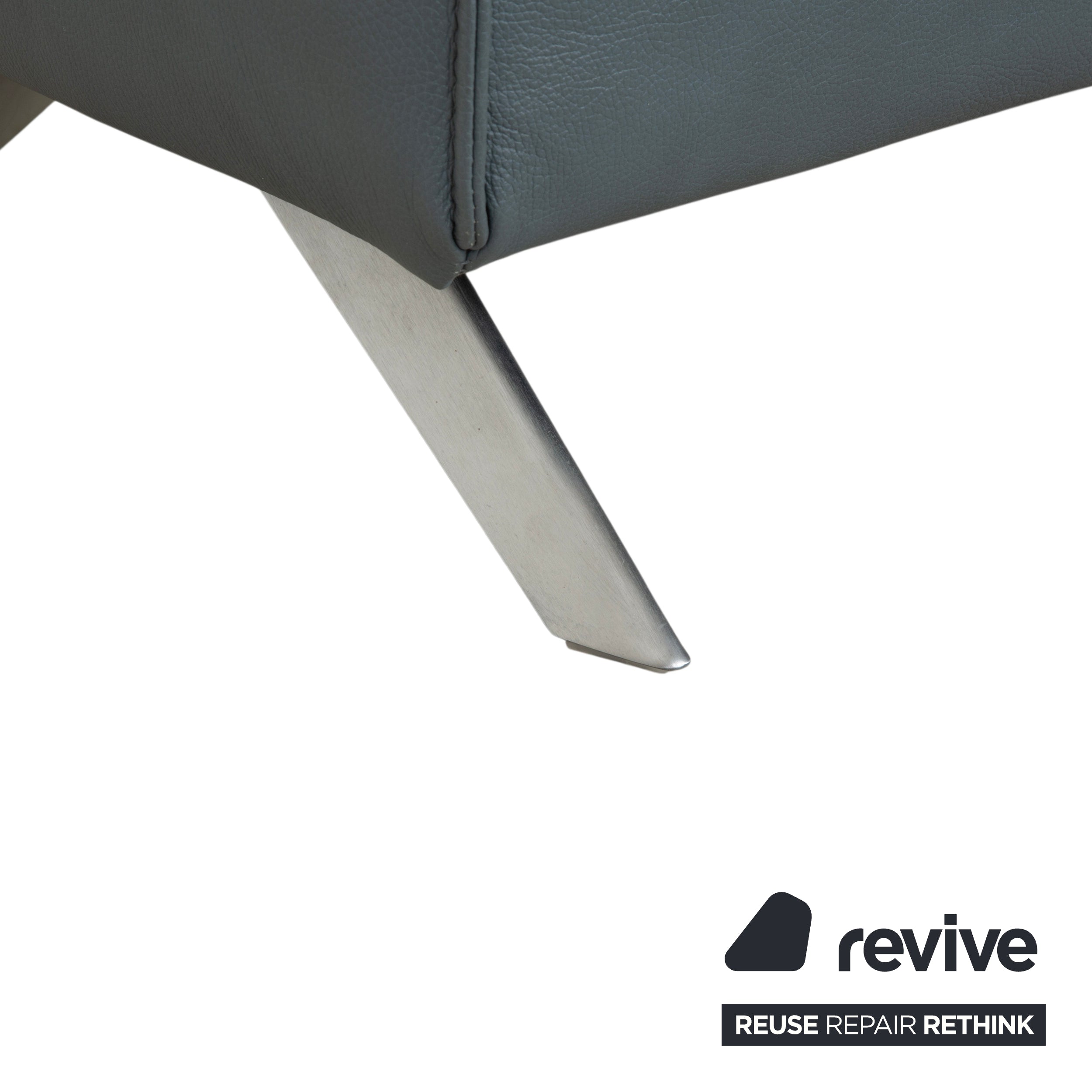 Himolla Biella Leather Stool Blue Grey Petrol