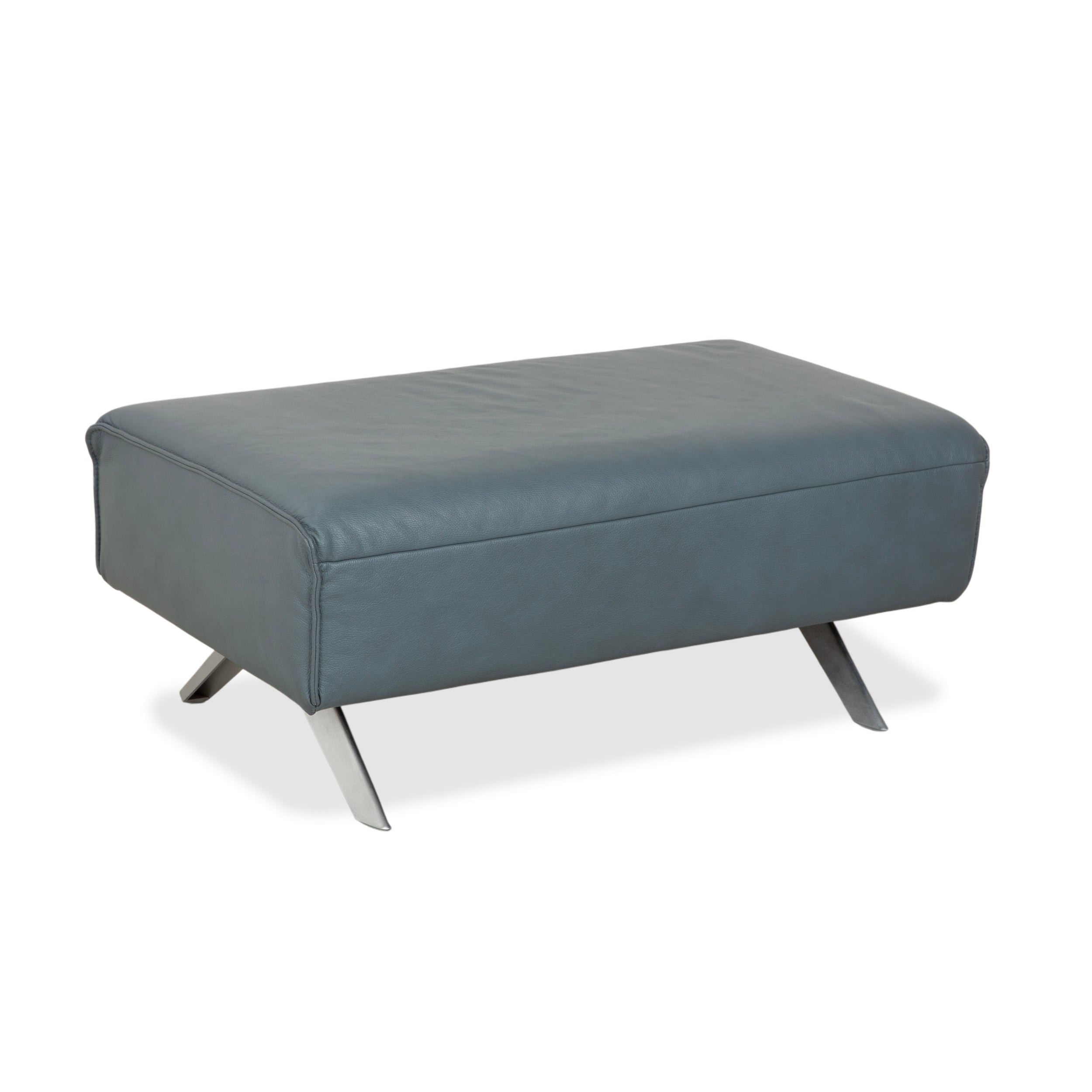 Himolla Biella Leather Stool Blue Grey Petrol