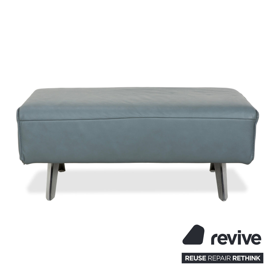 Himolla Biella Leder Hocker Blau Grau