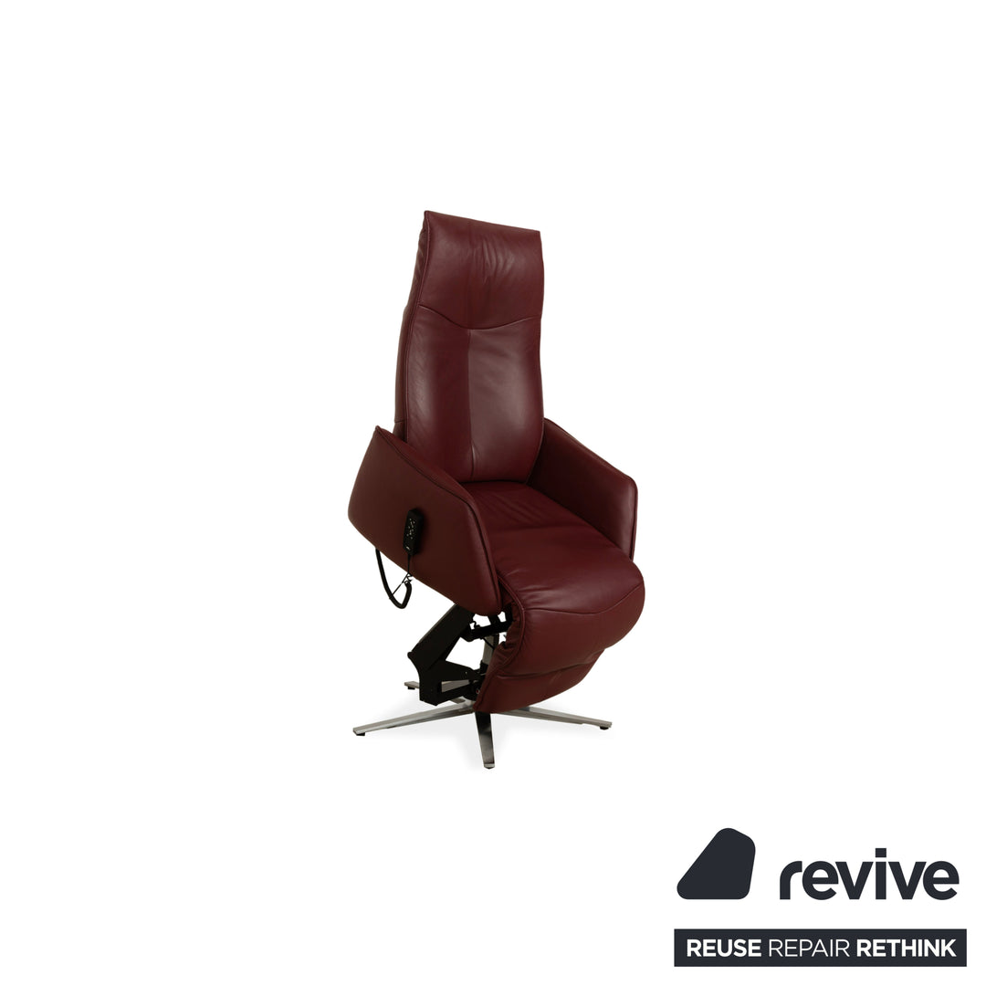 Himolla Biella Leather Armchair Red Electric Function
