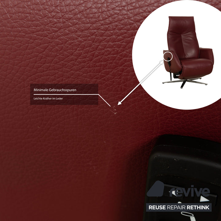 Himolla Biella Leather Armchair Red Electric Function