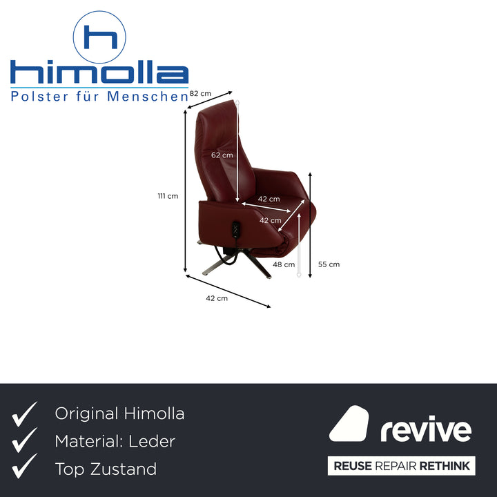 Himolla Biella Leather Armchair Red Electric Function