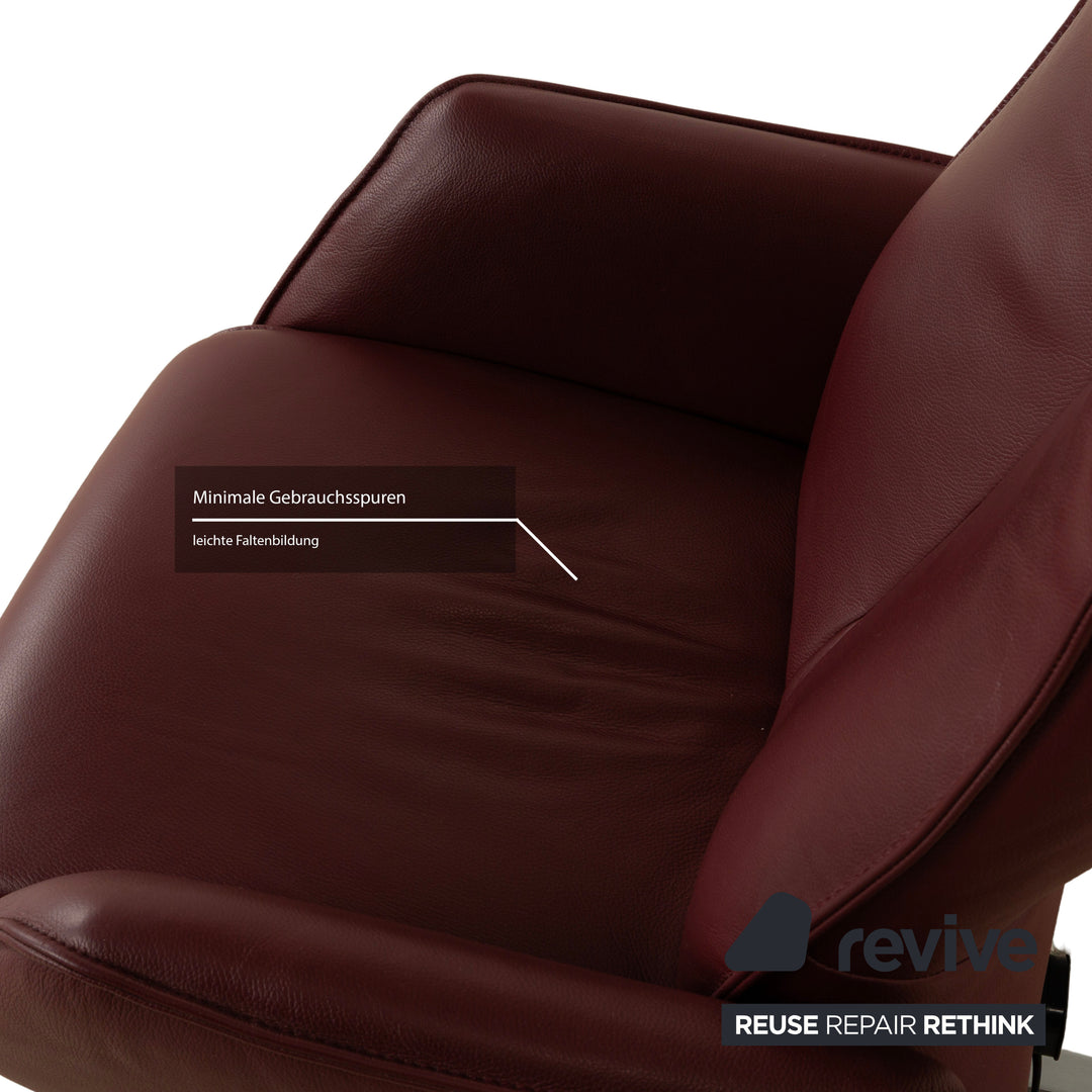Fauteuil électrique en cuir Himolla Biella rouge