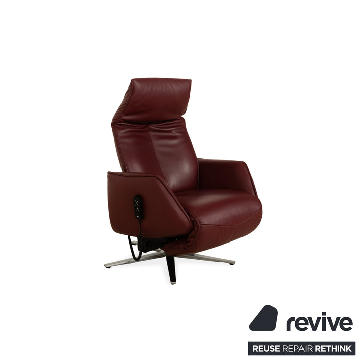 Himolla Biella Leather Armchair Red Electric Function
