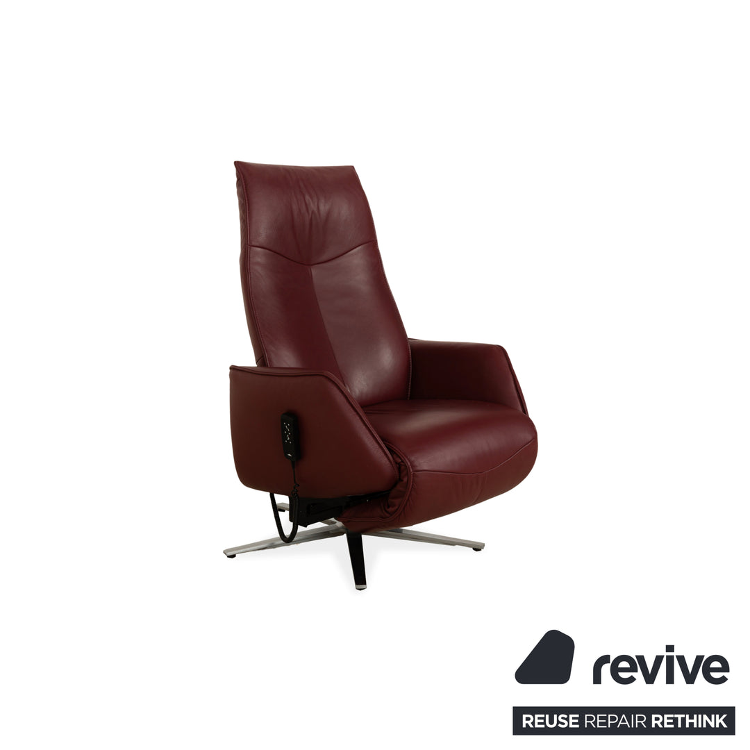 Himolla Biella Leather Armchair Red Electric Function