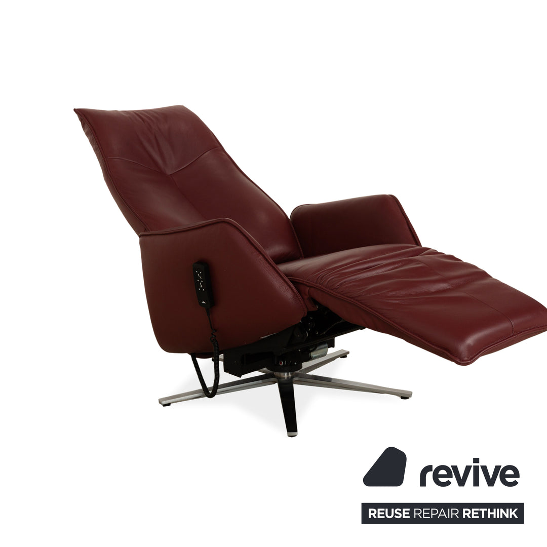 Himolla Biella Leather Armchair Red Electric Function