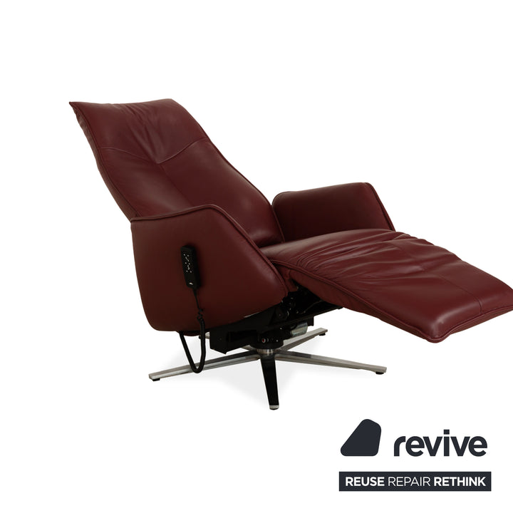 Himolla Biella Leather Armchair Red Electric Function