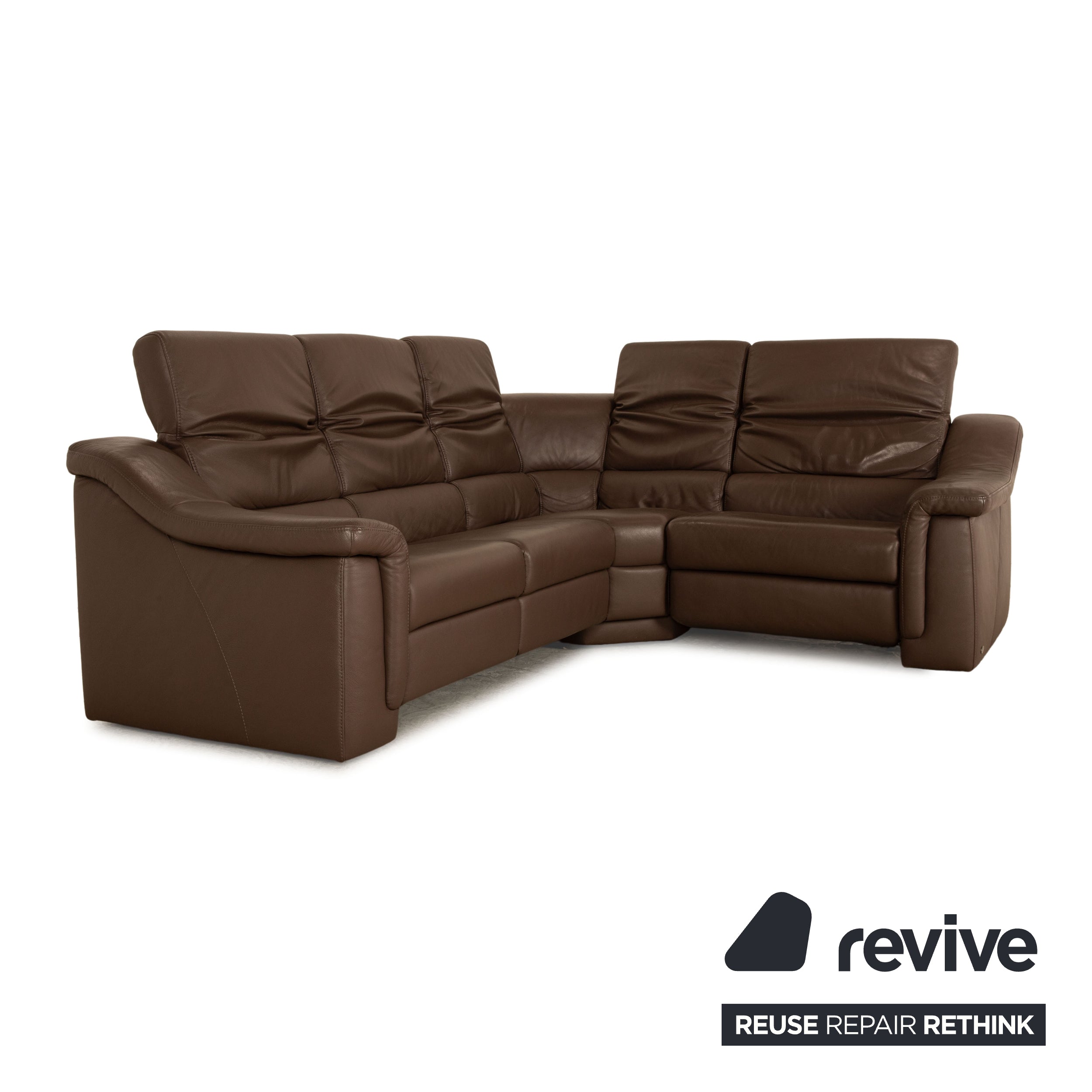 Himolla BPW Leather Corner Sofa Brown Manual Function Sofa Couch