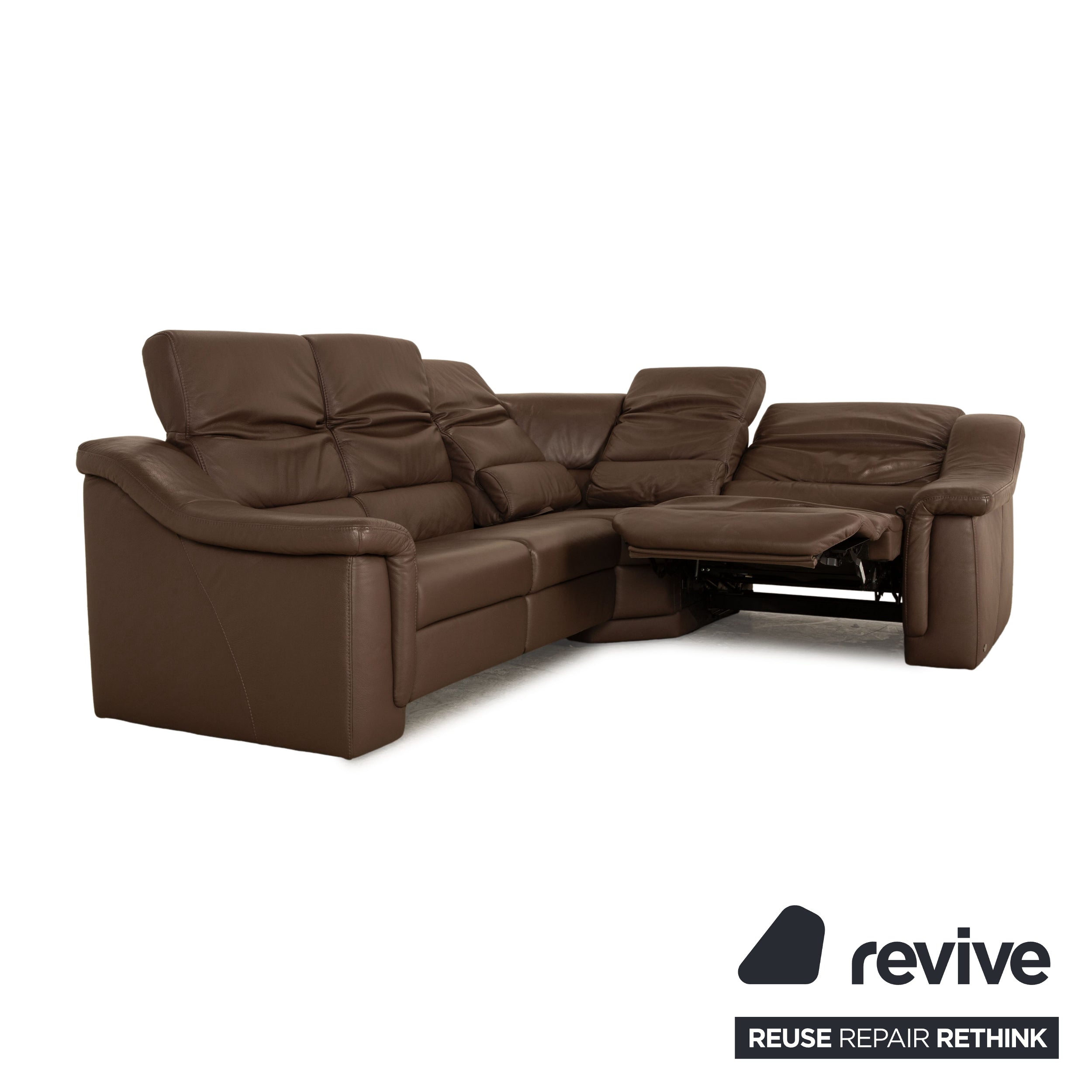 Himolla BPW Leather Corner Sofa Brown Manual Function Sofa Couch